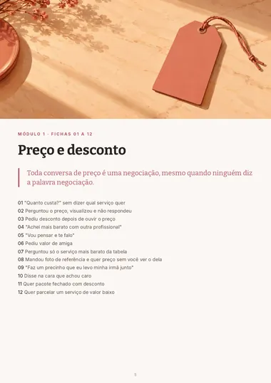 Abertura do módulo de preço e desconto